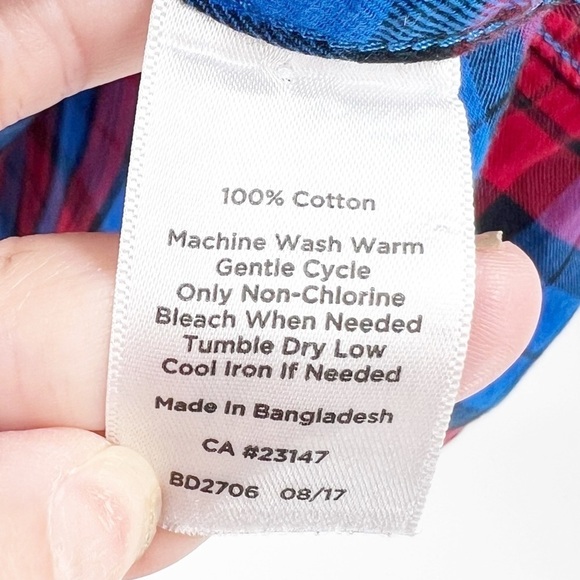 ✅ Talbots Long Sleeve Button Down Casual Flannel Checkered Shirt Top SIZE 2X - Picture 2 of 4